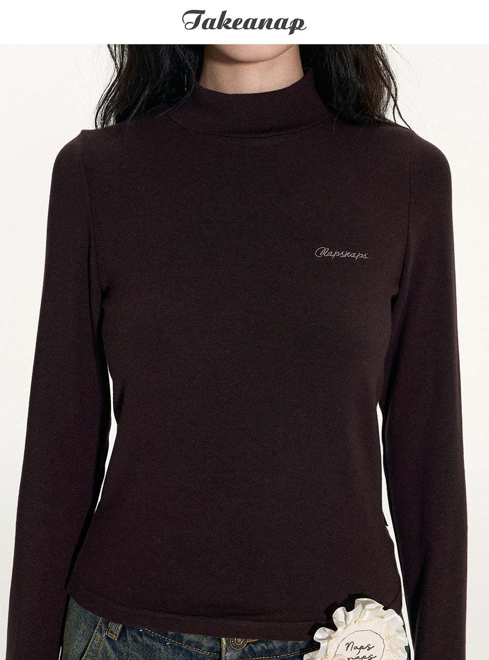 Half-Neck Long Sleeve Top (2color)