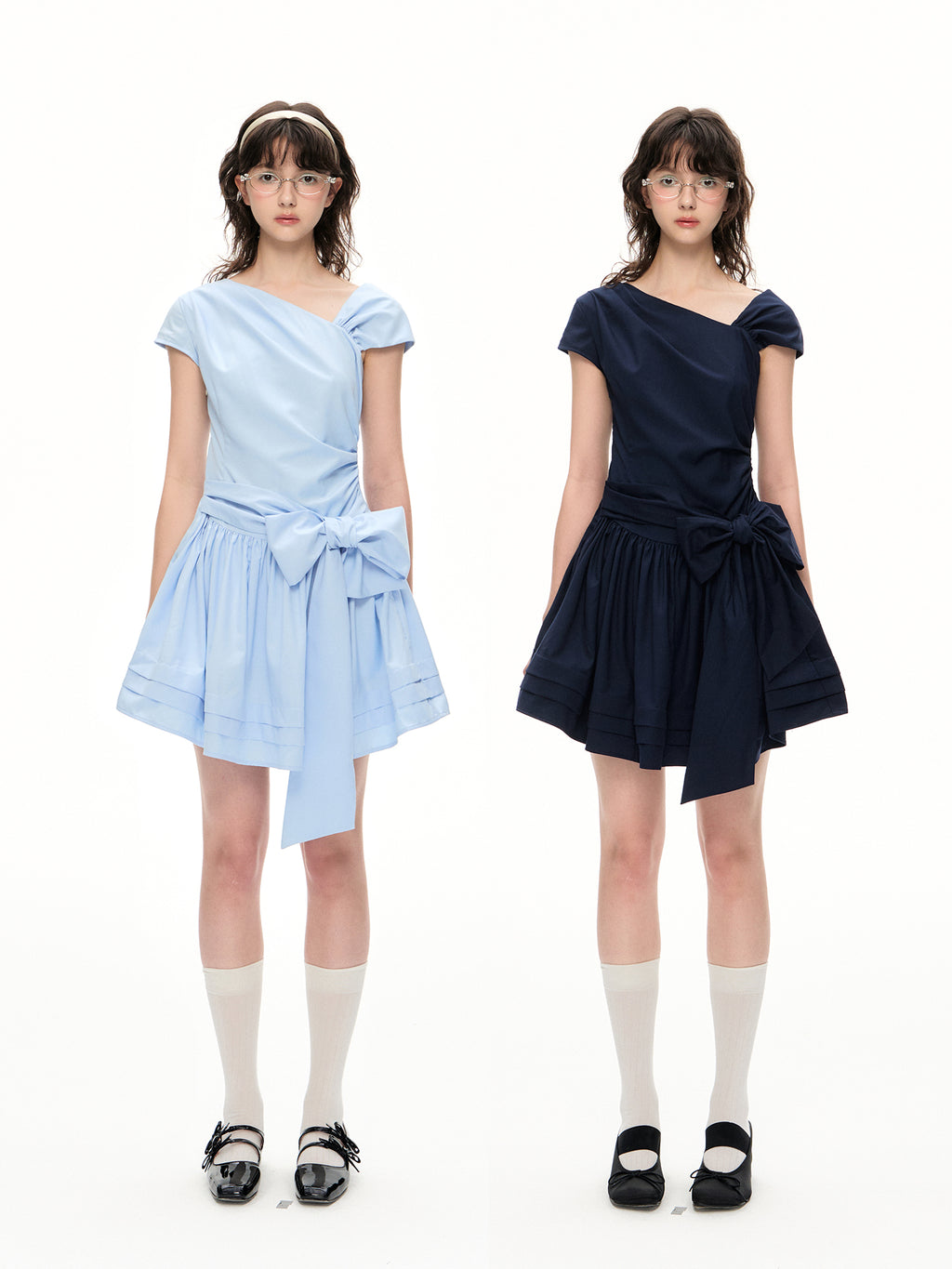 Romance Nanci Off-Shoulder Ribbon Point One-Piece Dress