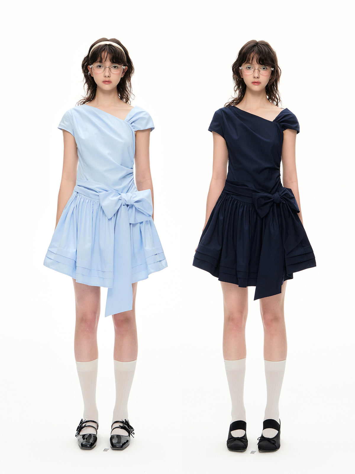 Romance Nanci Off-Shoulder Ribbon Point One-Piece Dress