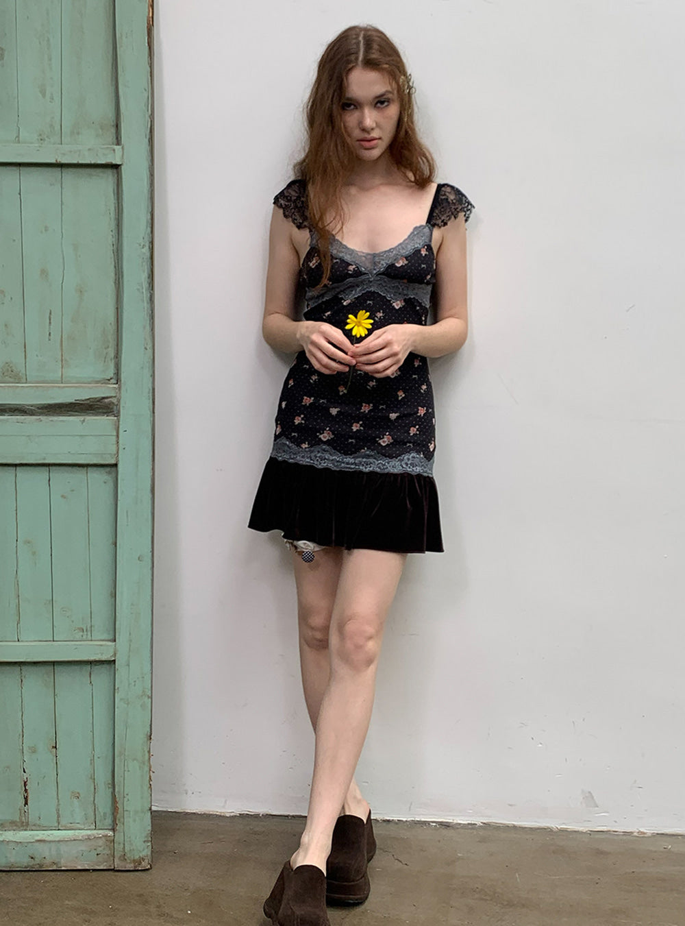 Vintage Lace Floral Knit Dress
