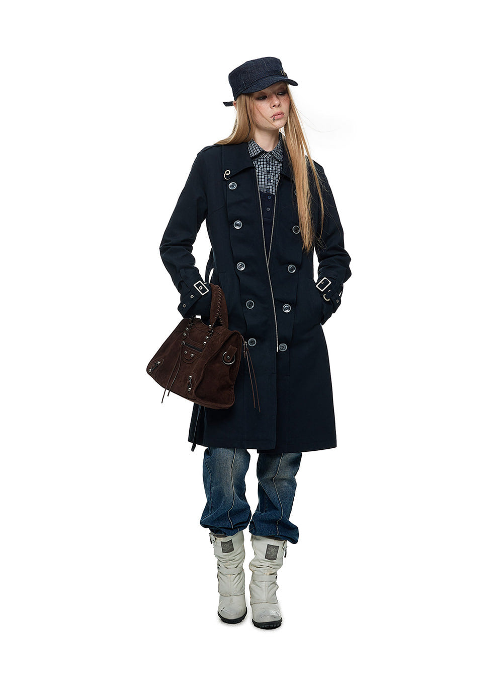 Tie Waist Double Breasted Trench Coat