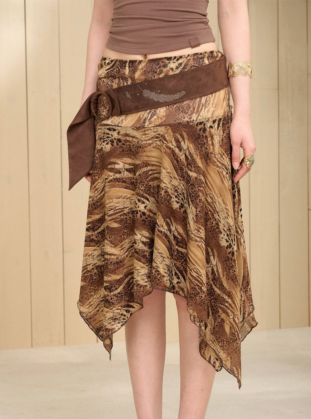 Leopard Sheen Flare Skirt (2color)