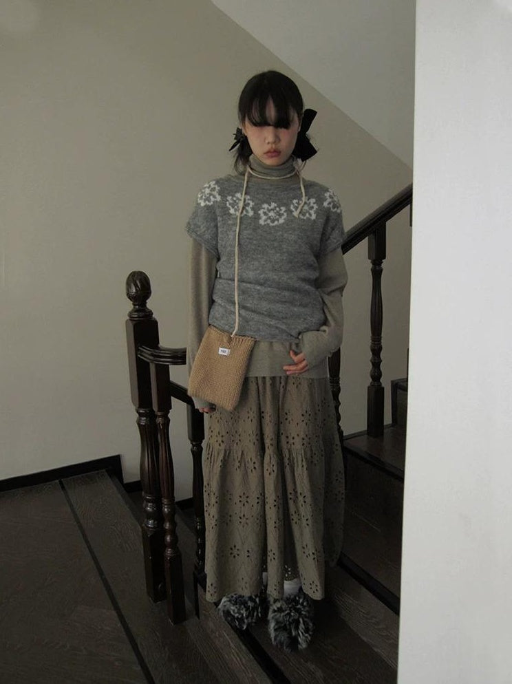 3months | VINTAGE GRAY KNIT SWEATER【ID:TN00044】
