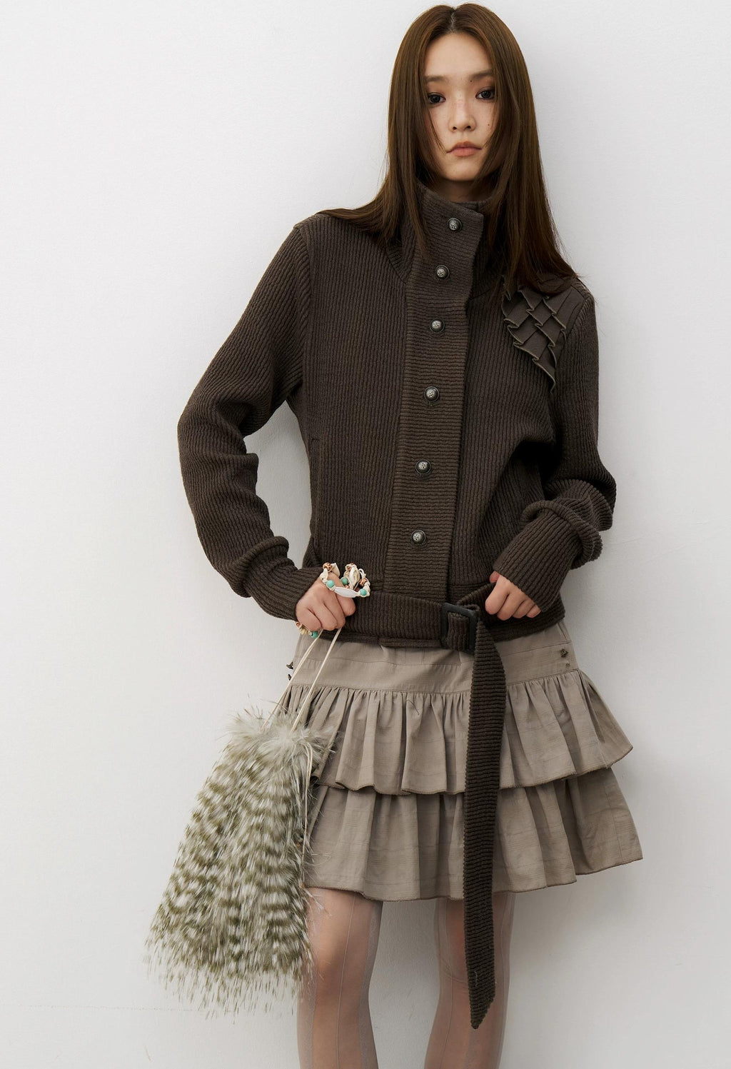 THELIGHT | LACE SHOULDER KNIT JACKET【ID:TN00115】