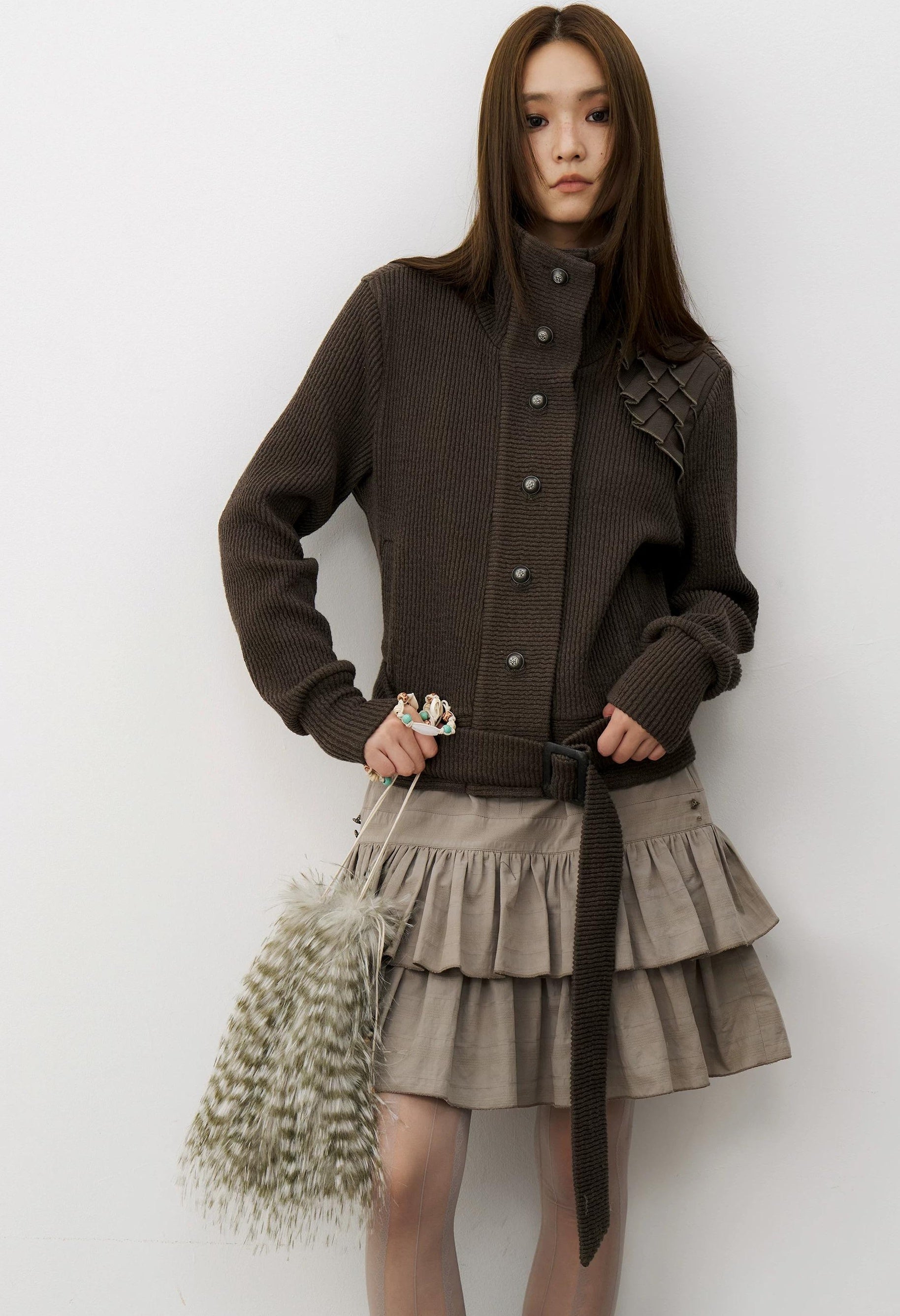 THELIGHT | LACE SHOULDER KNIT JACKET【ID:TN00115】