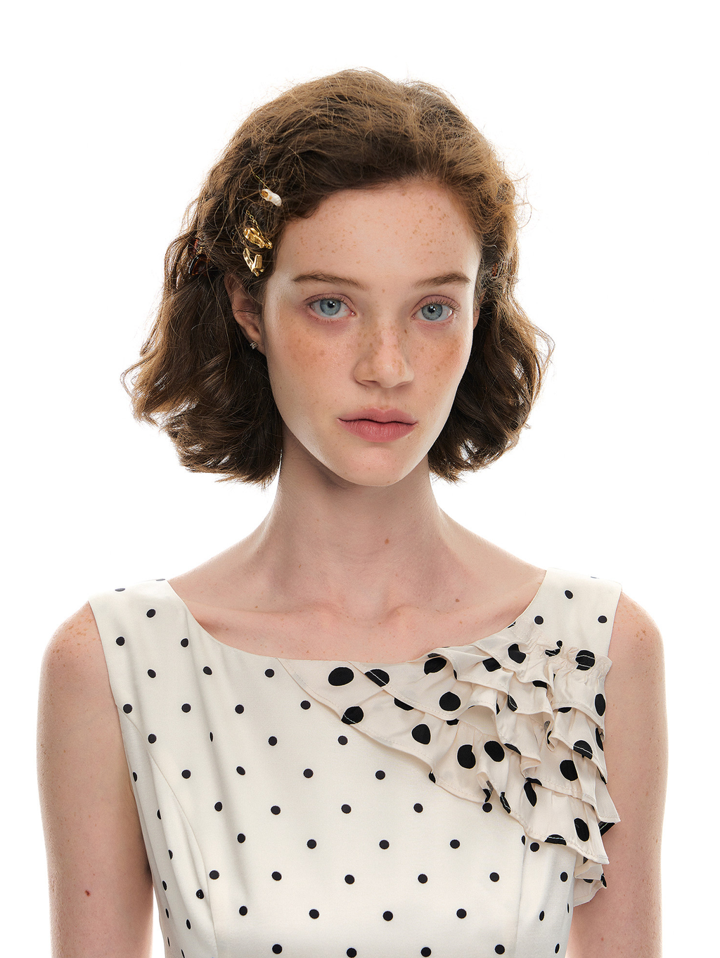 Romance Nanci Polka Satin Maxi Dress