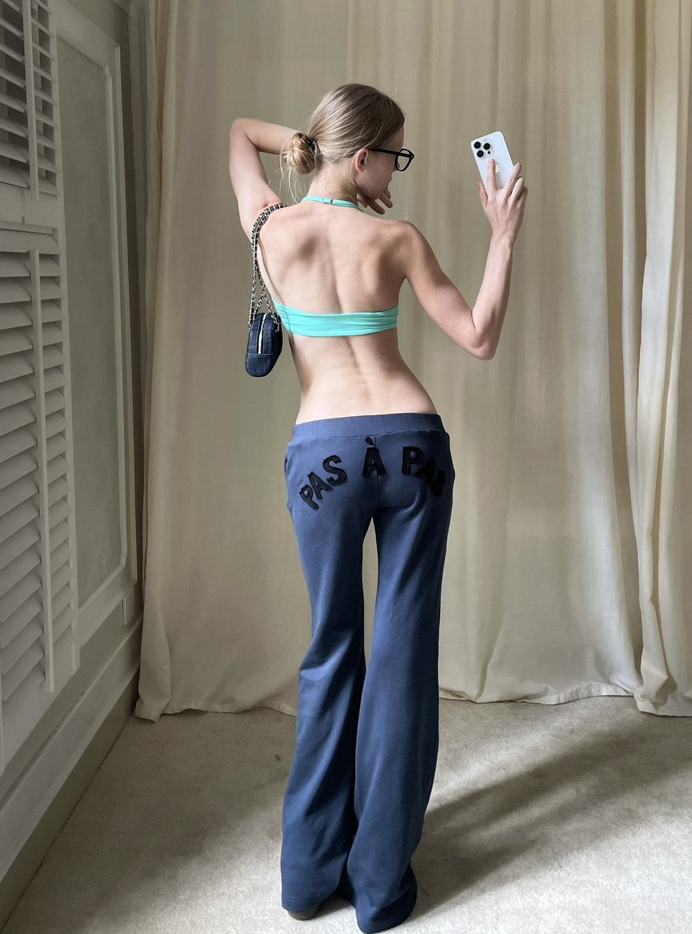 Washed Flare Cotton Pants