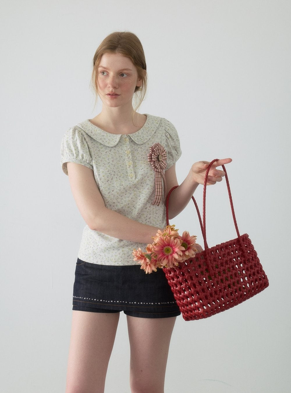Doll Collar Puff Sleeve Top