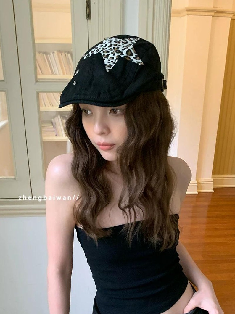 TRIA SELECT | RETRO BLACK BERET HAT【ID:TN00086】
