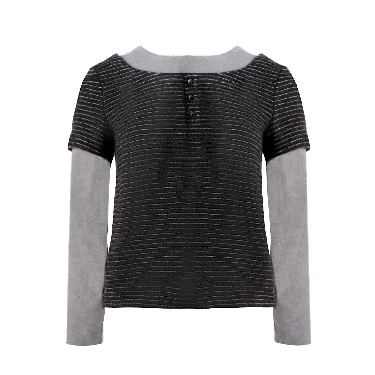 Layered Stripe Long Sleeve Top (2color)