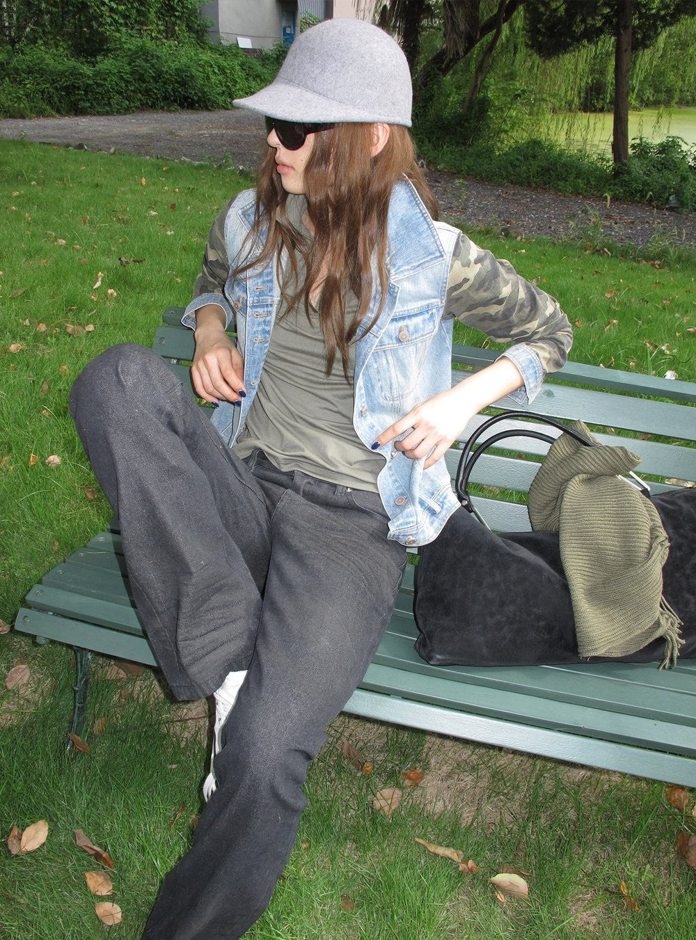 Denim Camo Sleeve Jacket