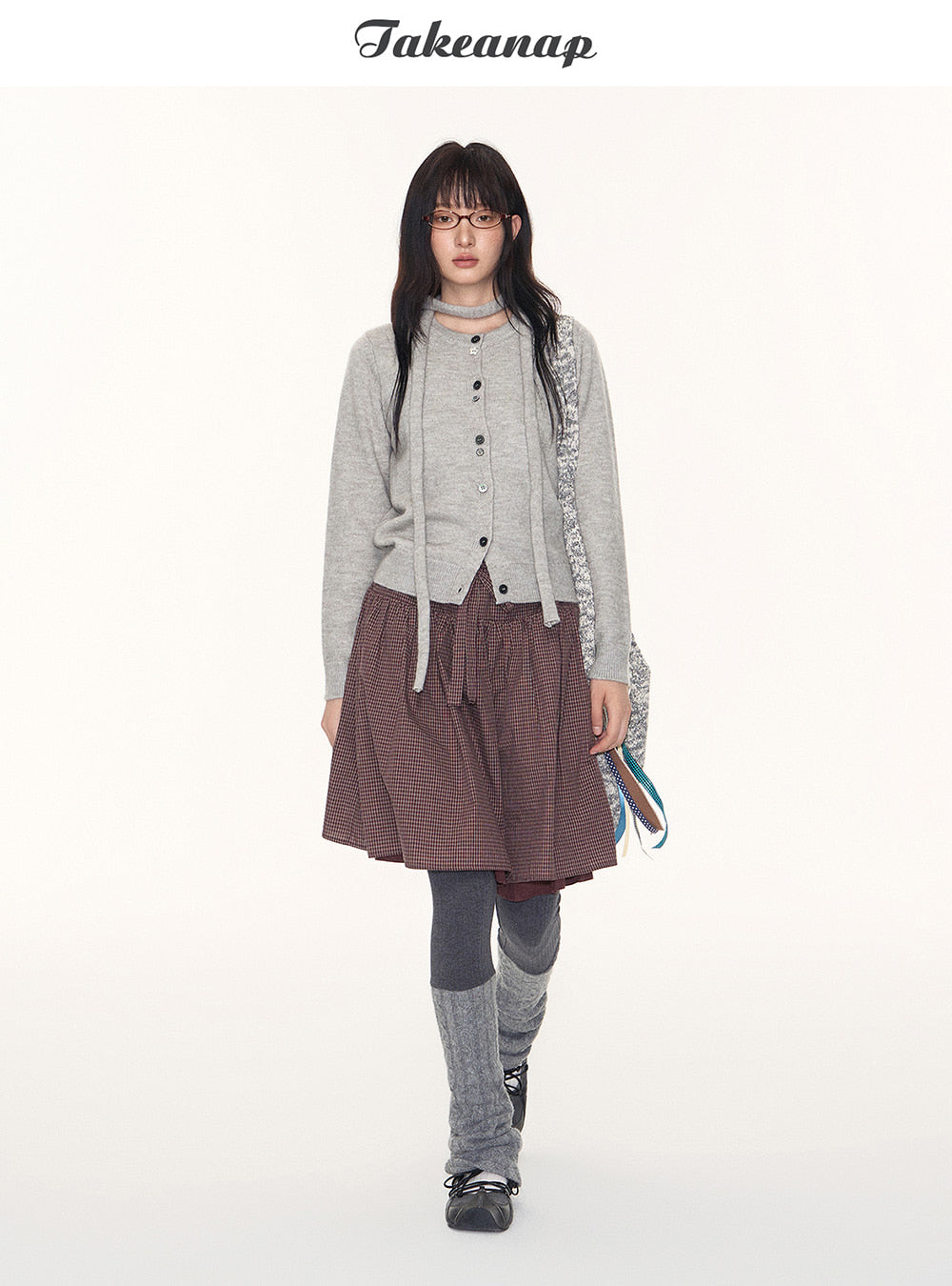Dark Gray Skirt Over Leggings