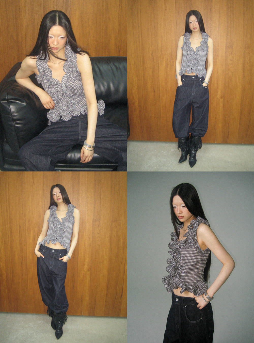 Floral Lace Slim V-Neck Vest