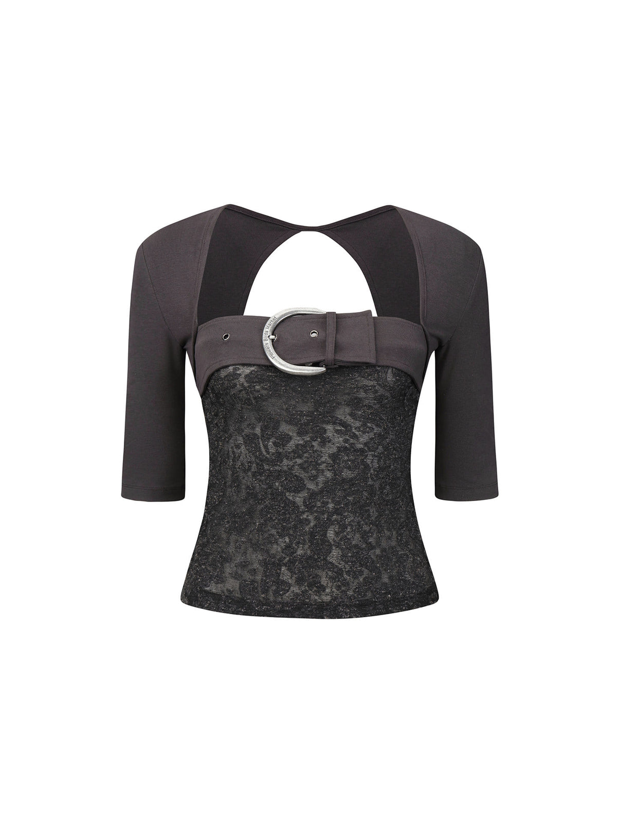 Patchwork Buckle Sleek Top