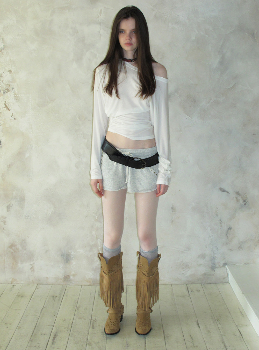 Tassel Cowboy Suede Knee-High Boots