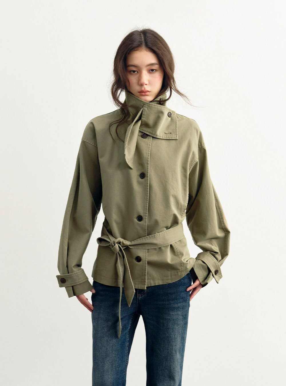 Low Waist Belted Field Jacket