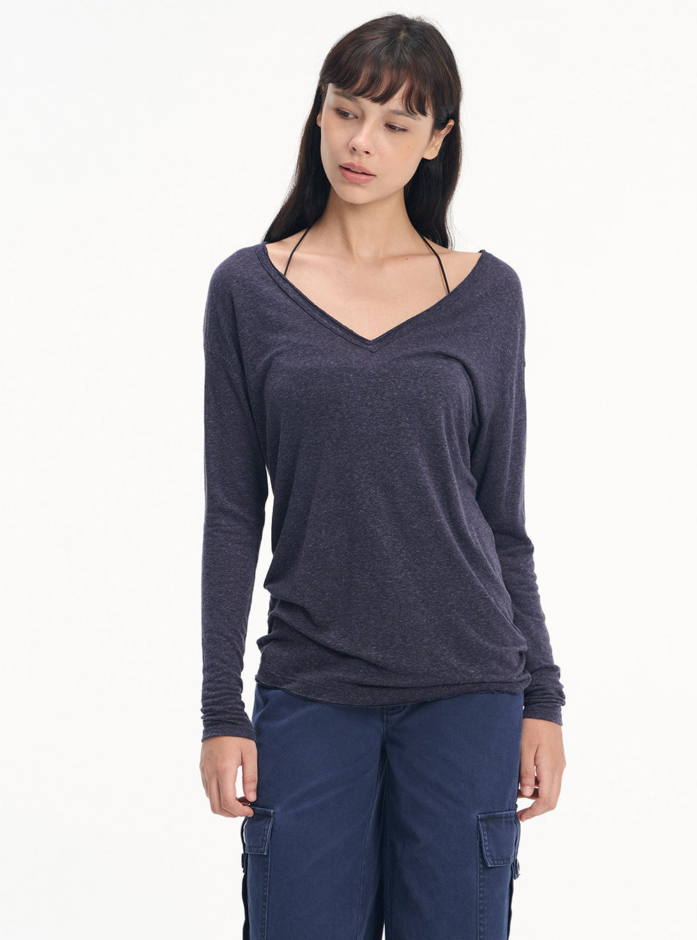 Washed Linen V Neck Top (2color)