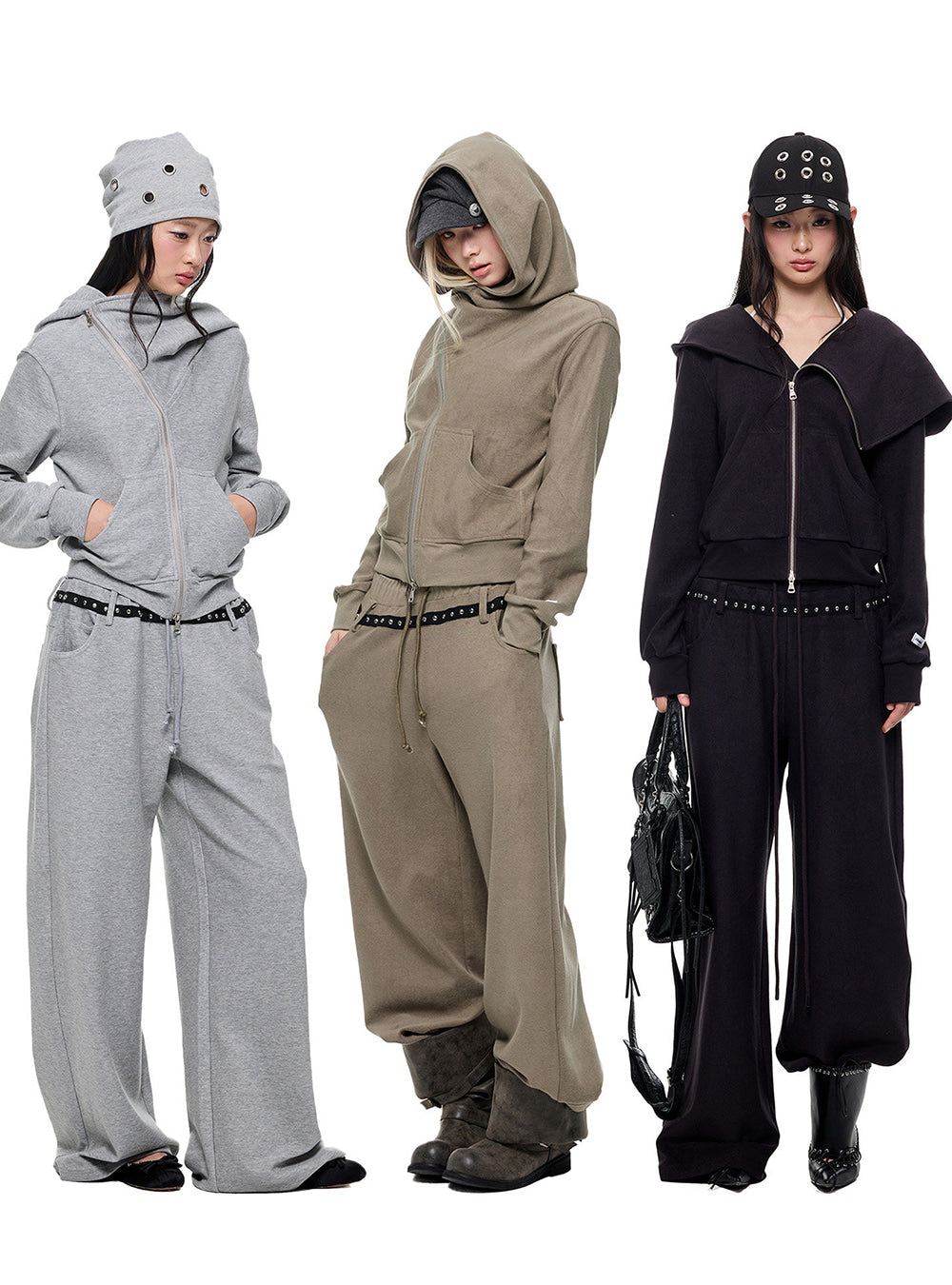 Washed Drape Hoodie & Pants (3color)