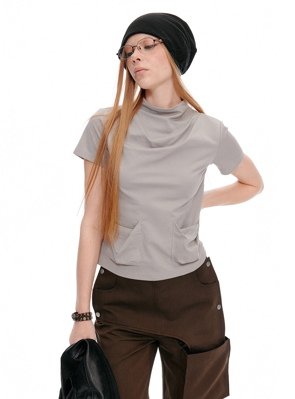 Fold Pocket Halfneck Top (3color)