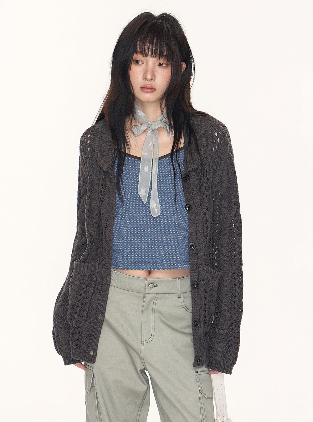 Earthy Lace Knit Cardigan