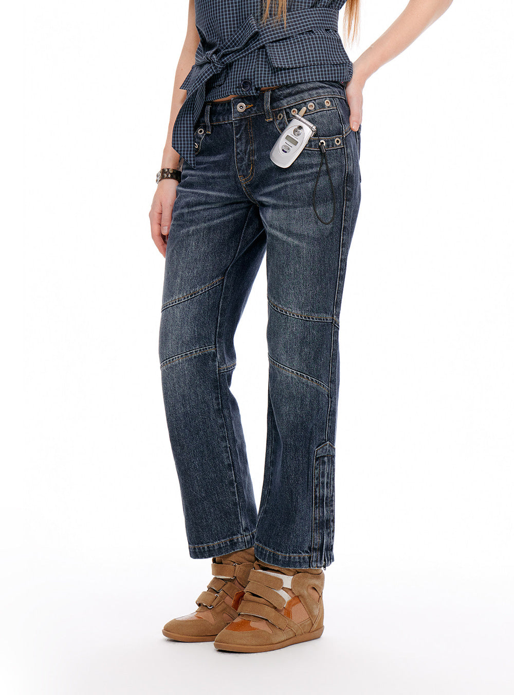 Rivet Trace Sculpt Denim Pants