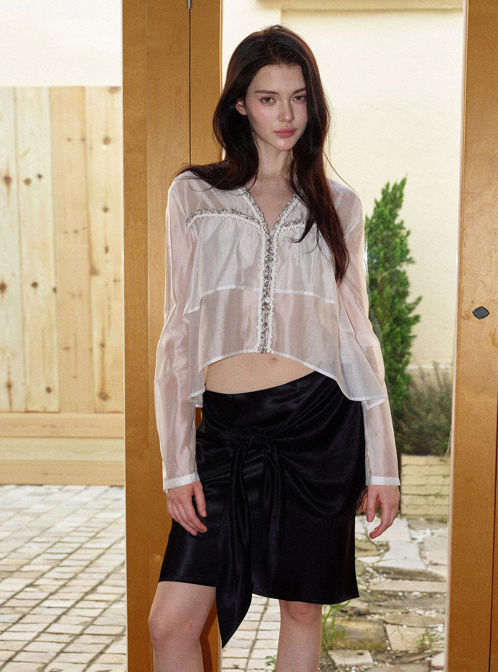 Shell Bead Sheer Shirt