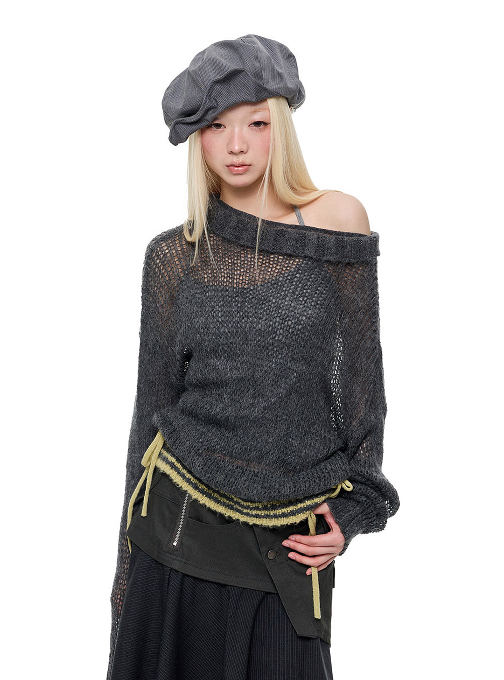 Distressed Halo Knit Top