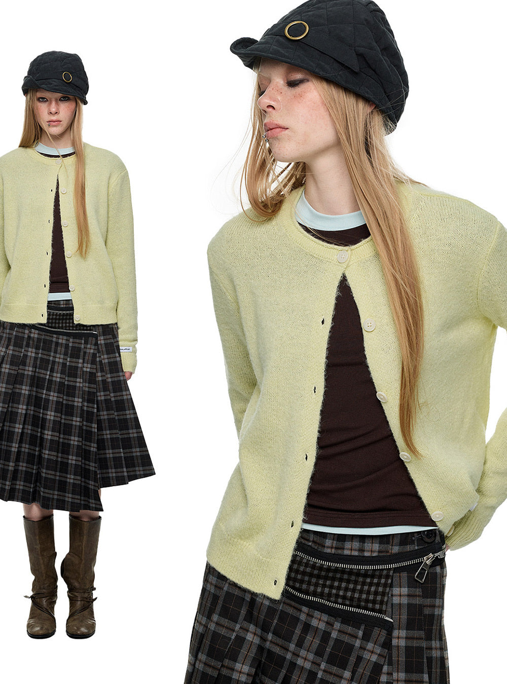 Soft Memory Layered Knit Cardigan (3color)
