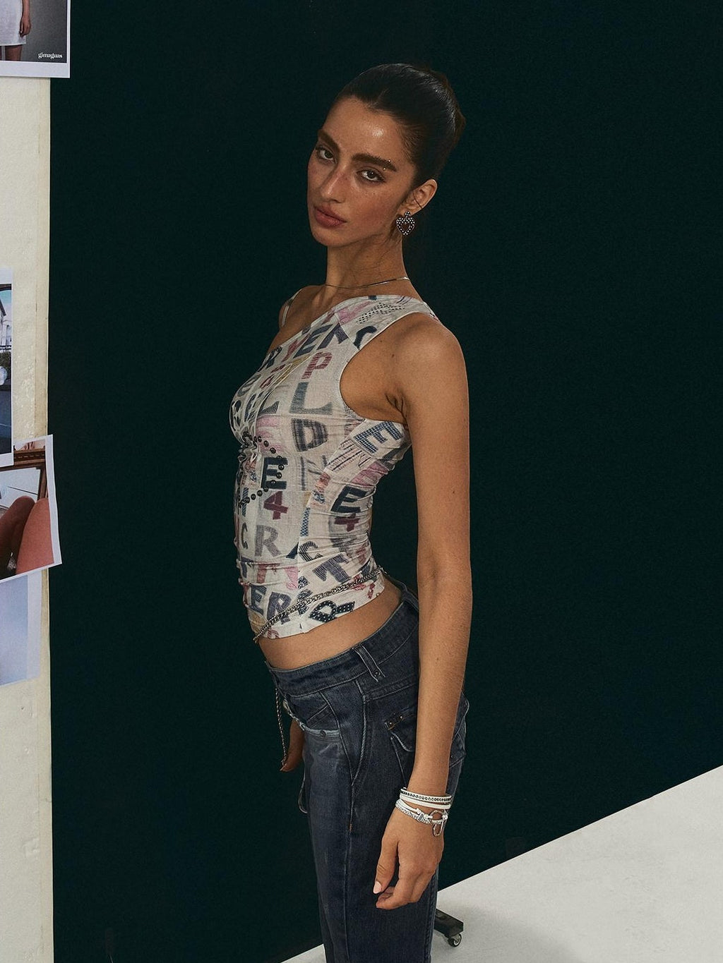 Original Backless Slim Fit Cropped Cotton Women Printed Letter Tank Tops