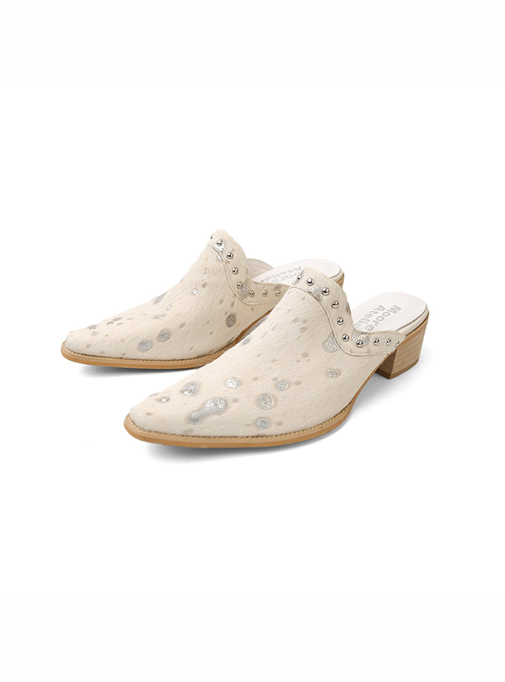 Stardust Pony Hair Mule Heels