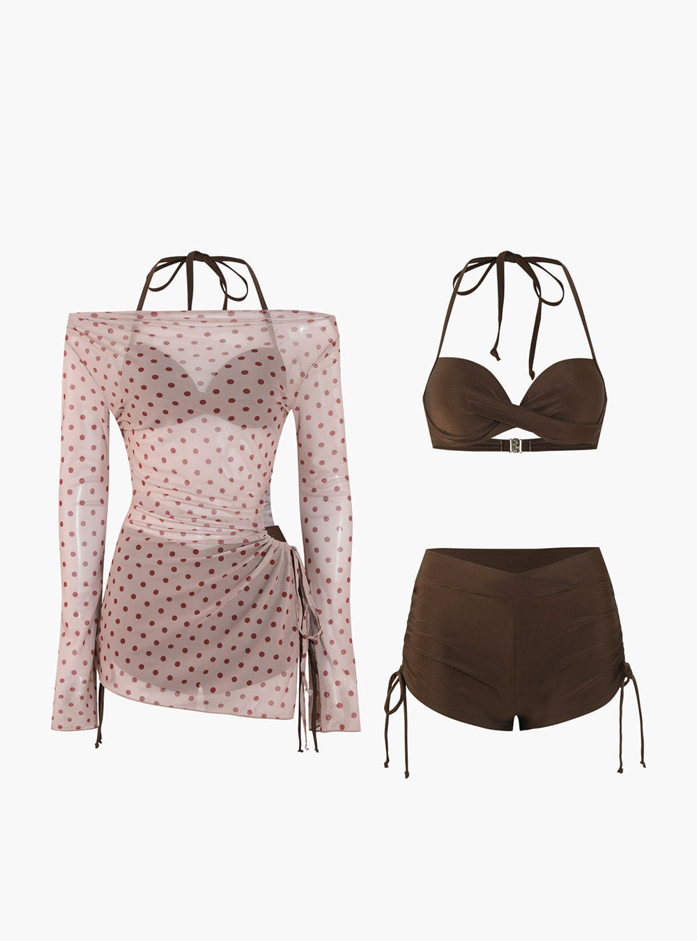 Island Dot Mesh Swim Set (3Piece)