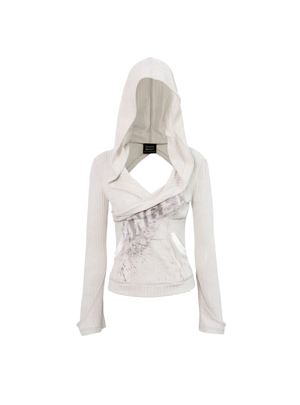 Ghost Drift Cutout Hooded Cardigan (2color)
