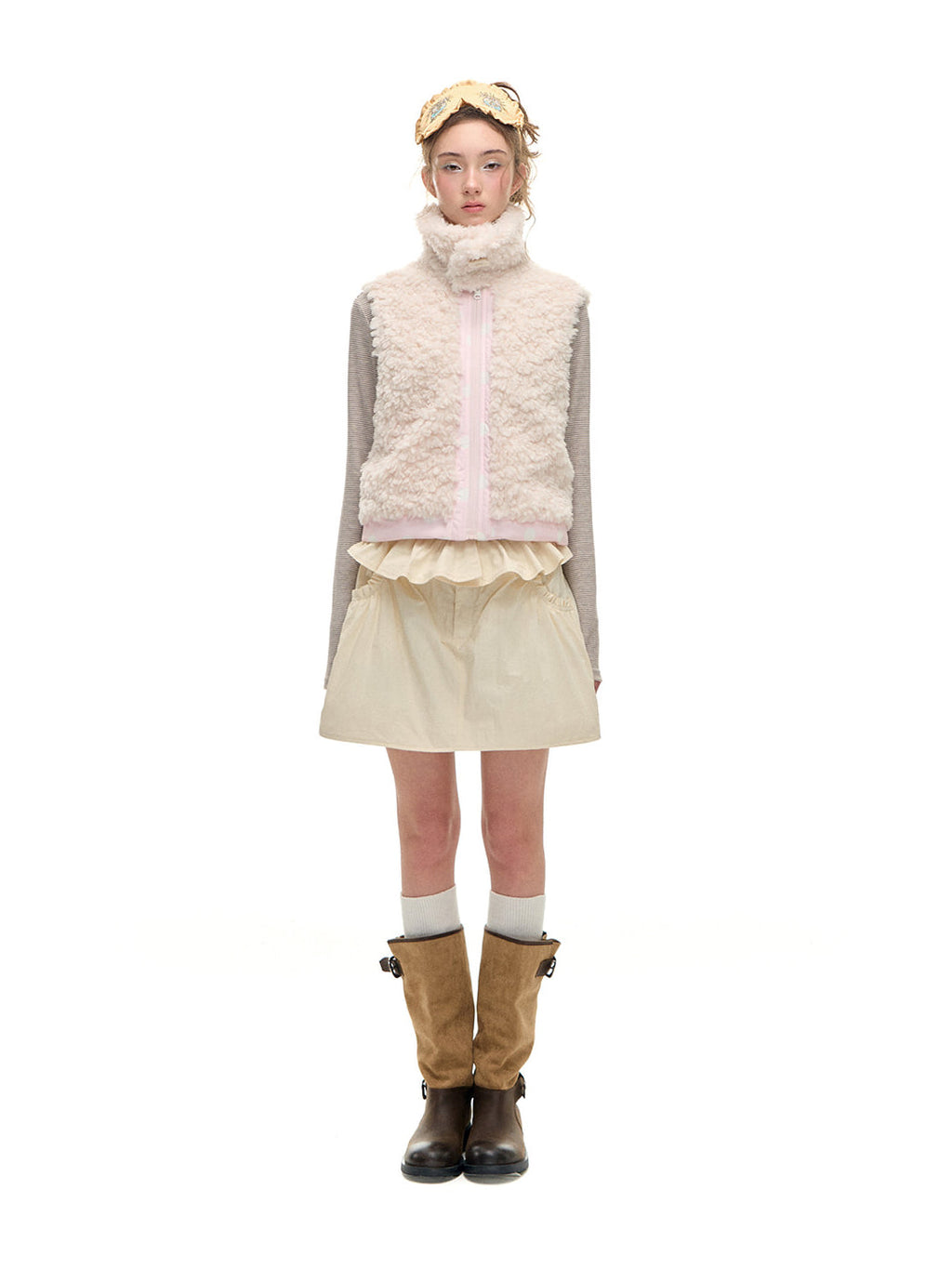 Romance Nanci Double-Sided Dot Sherpa Vest