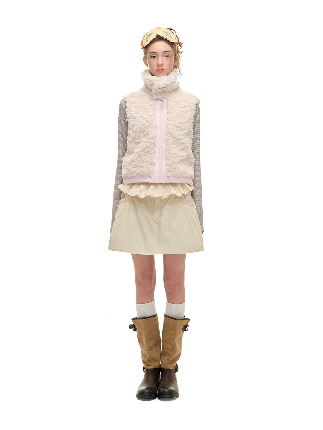 Romance Nanci Double-Sided Dot Sherpa Vest