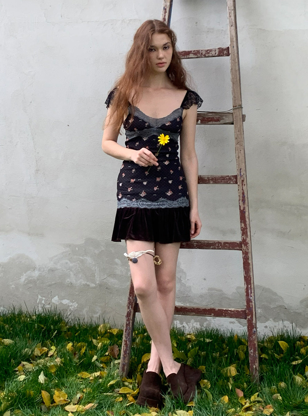 Vintage Lace Floral Knit Dress