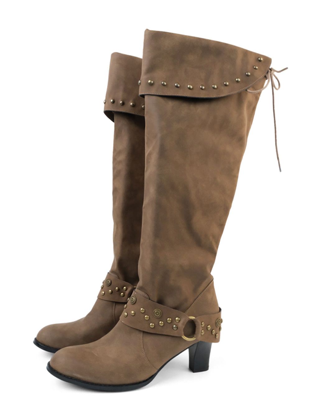 Rivet Line Fold Long Boots (2color)
