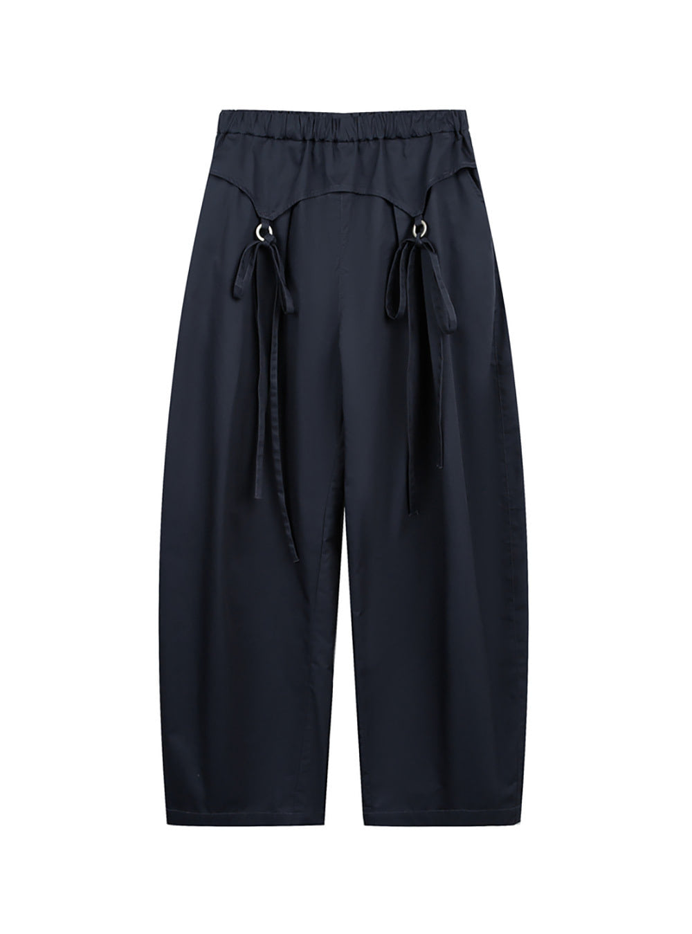 Draped Ribbon Detail Loose-Fit Pants
