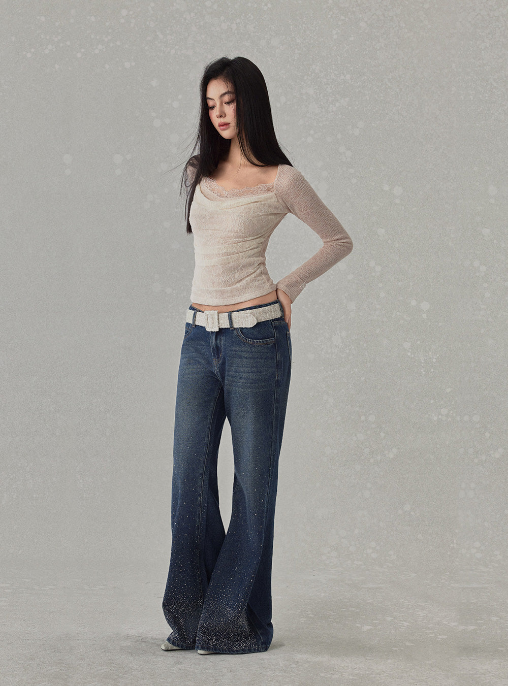 Sheer Lace Layer Fitted Top