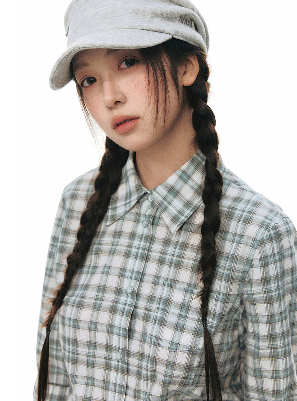 Fresh Mint Green Plaid Shirt