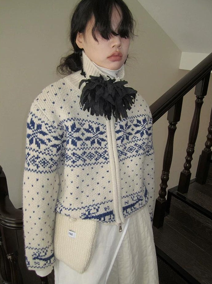3months |  VINTAGE FAIR ISLE CARDIGAN【ID:TN00030】