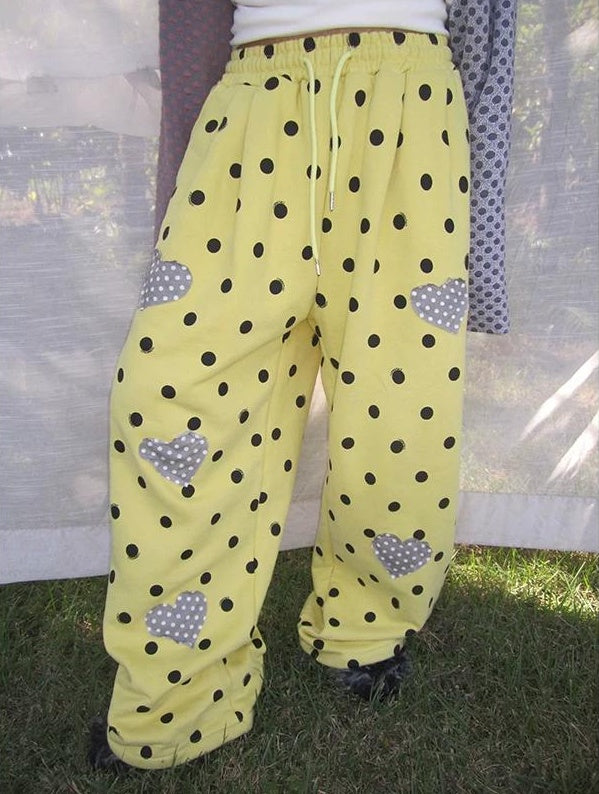 3months | CASUAL POLKA DOT WIDE LEG PANTS【ID:TN00036】