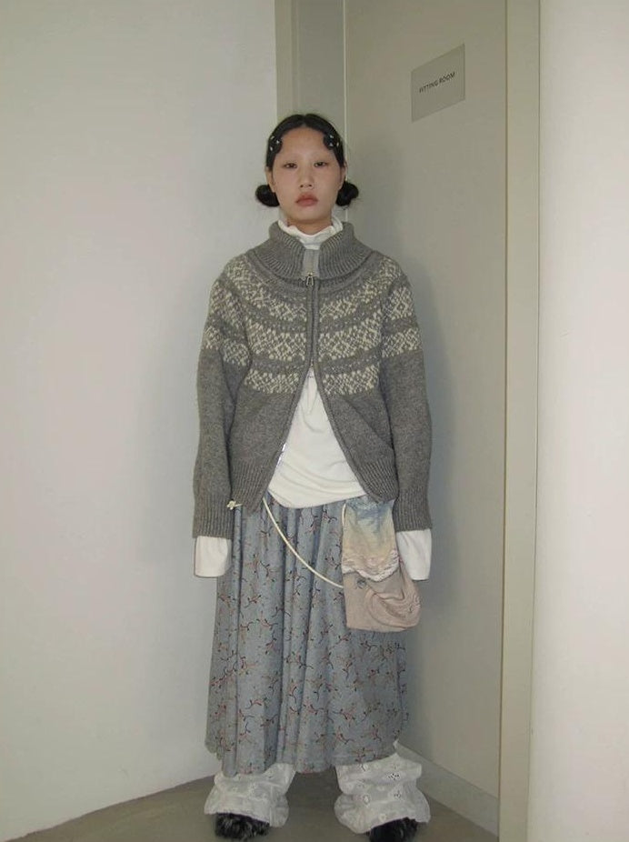 3months | CASUAL FAIR ISLE KNIT CARDIGAN【ID:TN00067】