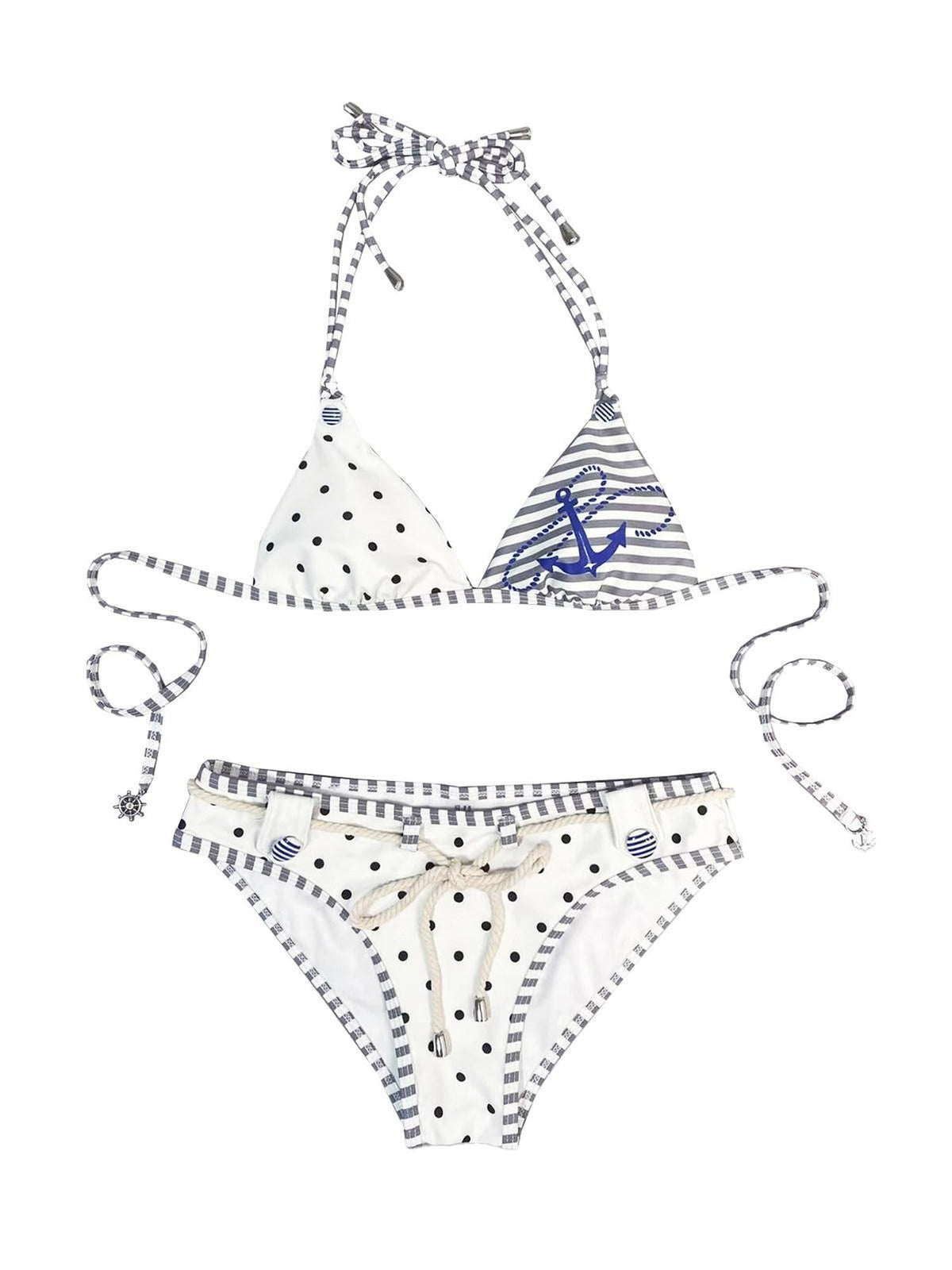 Padded Comfort Two Piece Red And Navy Bikini
