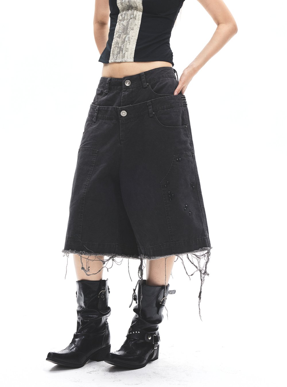 Frayed Edge Wide Pants