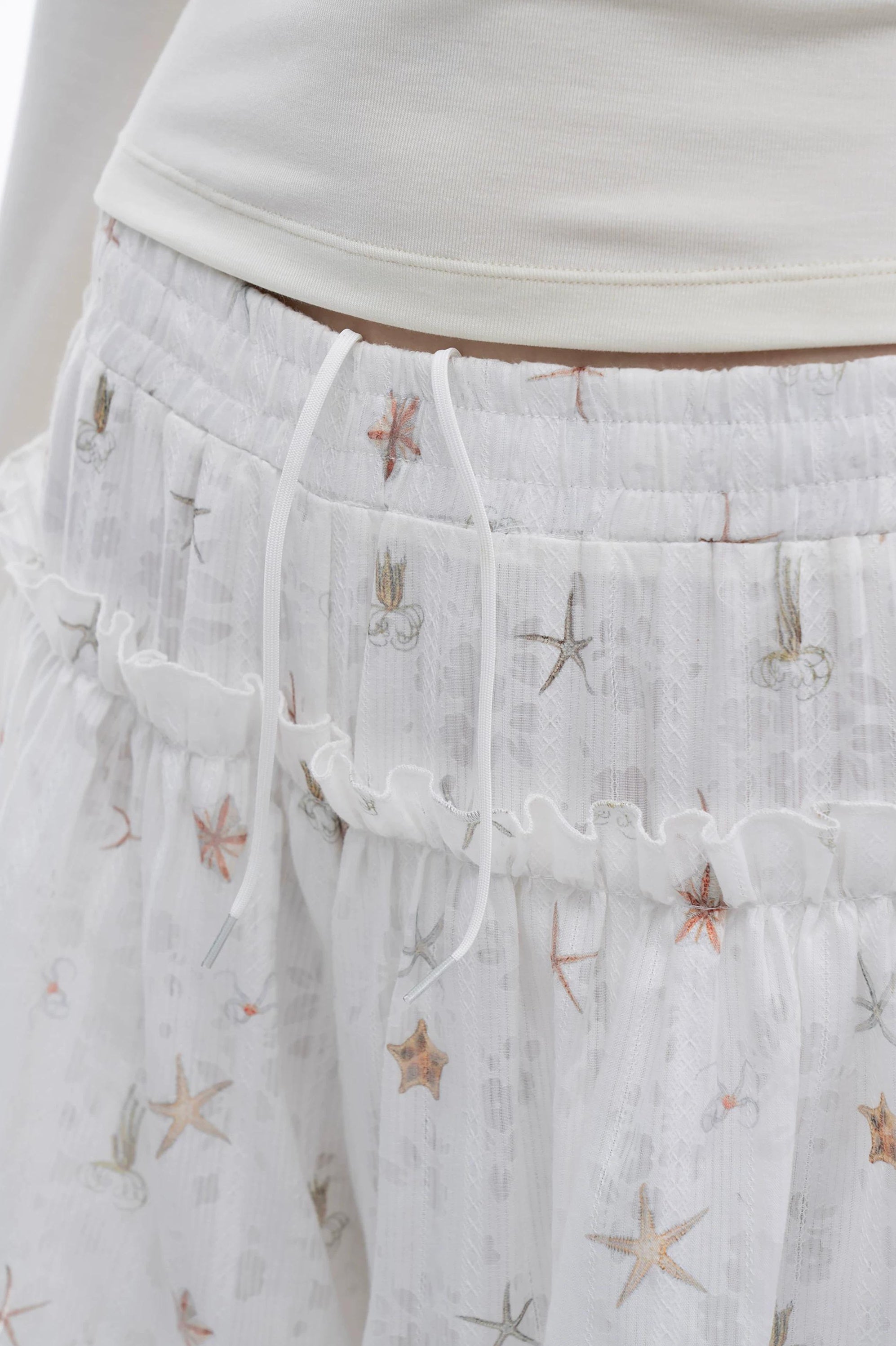 THELIGHT | LACE CRUSHED SKIRT PANTS【ID:TN00112】