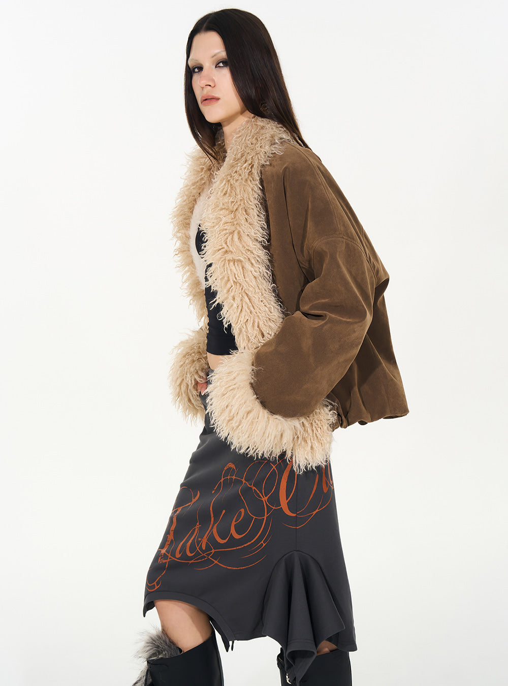 Brown Suede Fur Jacket
