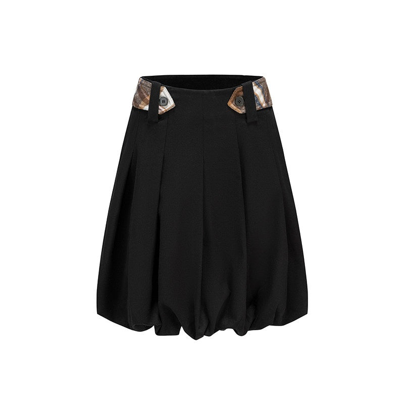 Cute Bow Plaid Cropped Lapel Top High Waist Skirt Unisex Top & Skirt Sets