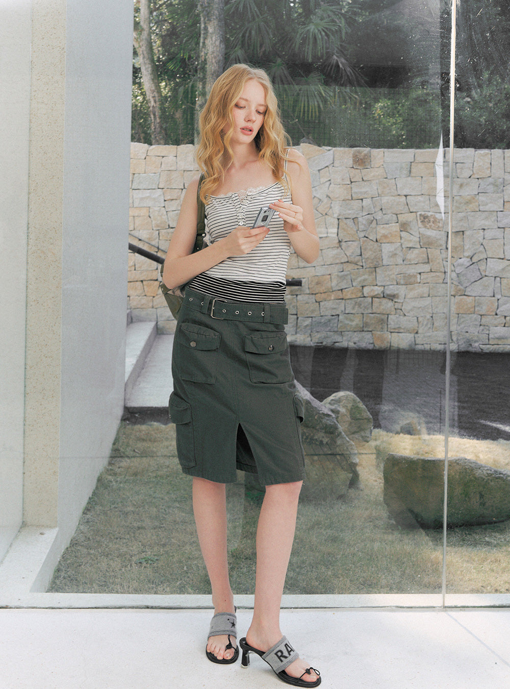 Contrast Hem Stripe Camisole Top