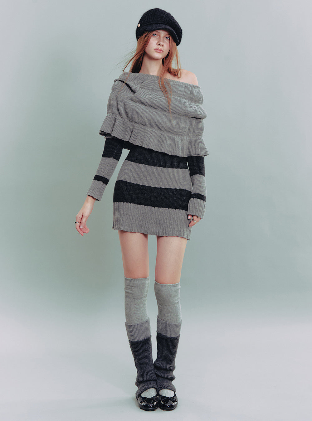 Layered Stripe Knit Dress