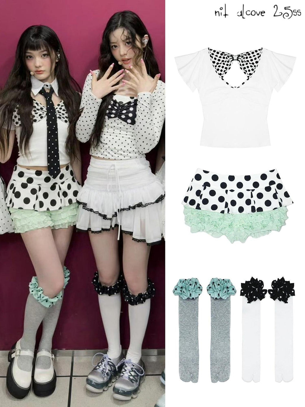 Bow Detail Slim V-neck Cotton Polka Dot Commuter Women Basic Crop Tops